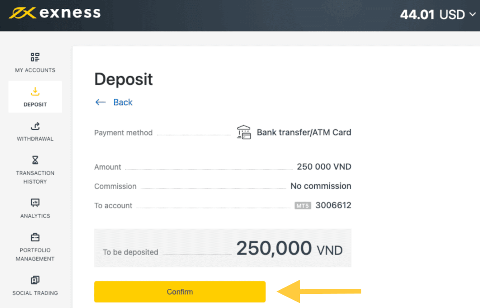 Deposit and Withdrawal on Exness using Bank Transfers/ATM cards in Vietnam Deposit and Withdrawal on Exness using Bank Transfers/ATM cards in Vietnam