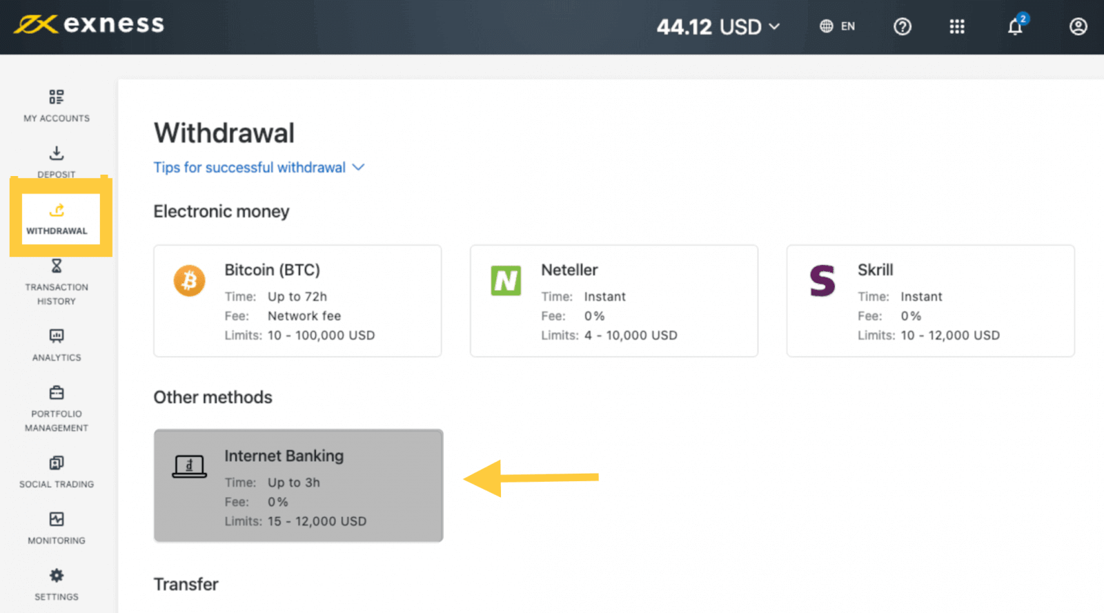 Deposit and Withdrawal on Exness using Bank Transfers/ATM cards in Vietnam Deposit and Withdrawal on Exness using Bank Transfers/ATM cards in Vietnam